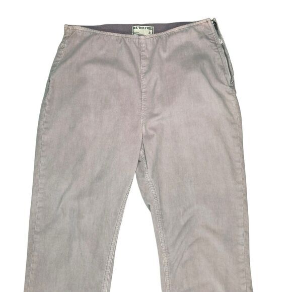 We The Free Flare Pants Womens 31 Lavender High Rise Corduroy Stretchy Side Zip - Picture 2 of 14